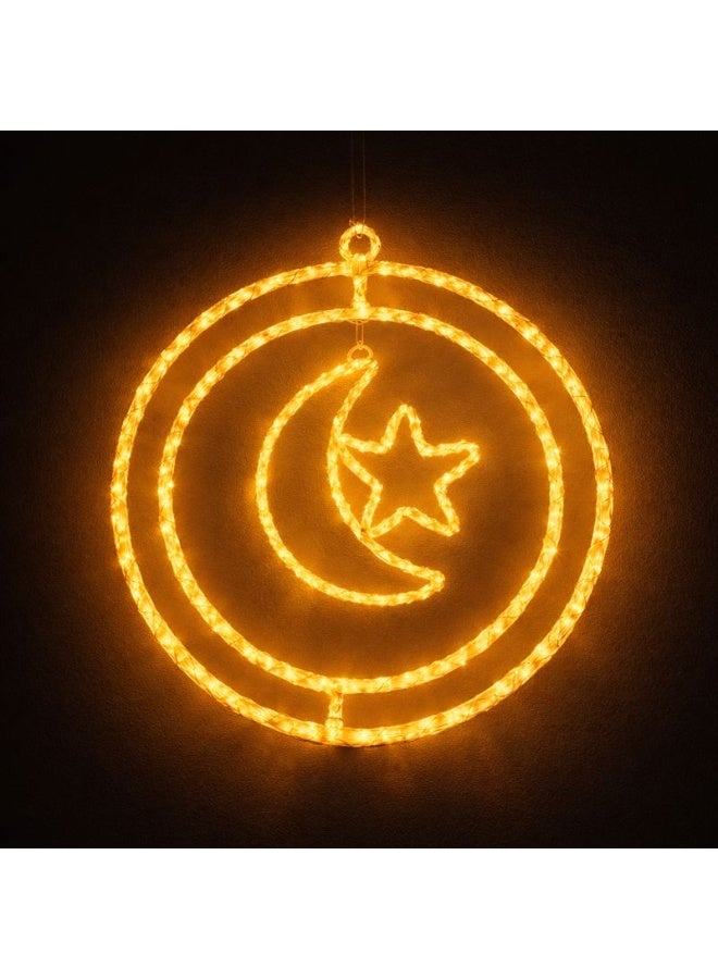 Home Care 50 سم ضوء LED على شكل هلال ونجمة مع حبل - زينة دافئة بيضاء - Image 5